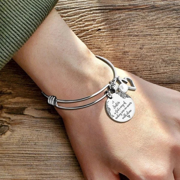 Last Day Promotion 49% OFFšA Sister Is God's Way Of Making Sure We Never Walk Alone Bangle