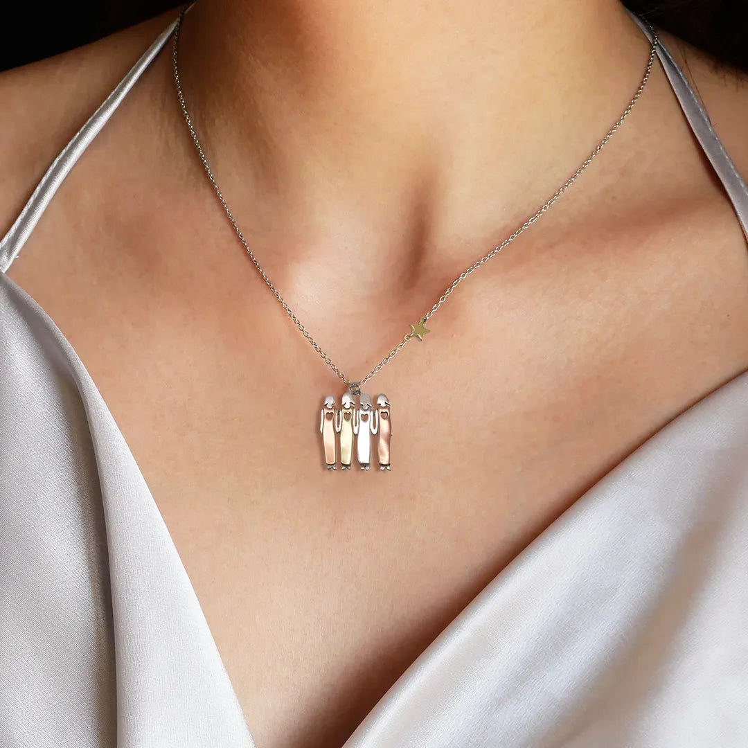 FOR SISTER - A SISTER IS GOD'S WAY OF MAKING SURE WE NEVER WALK ALONE SISTERS AND STAR PENDANT NECKLACE
