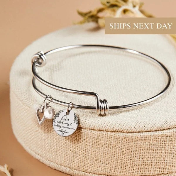 Last Day Promotion 49% OFFšA Sister Is God's Way Of Making Sure We Never Walk Alone Bangle