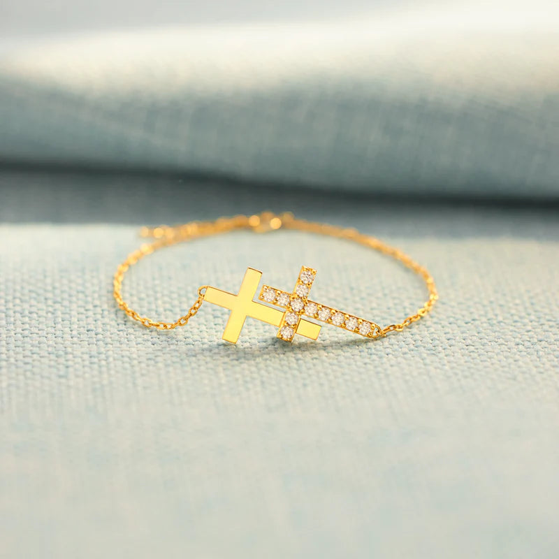 Stand By Each Other Double Cross Bracelet