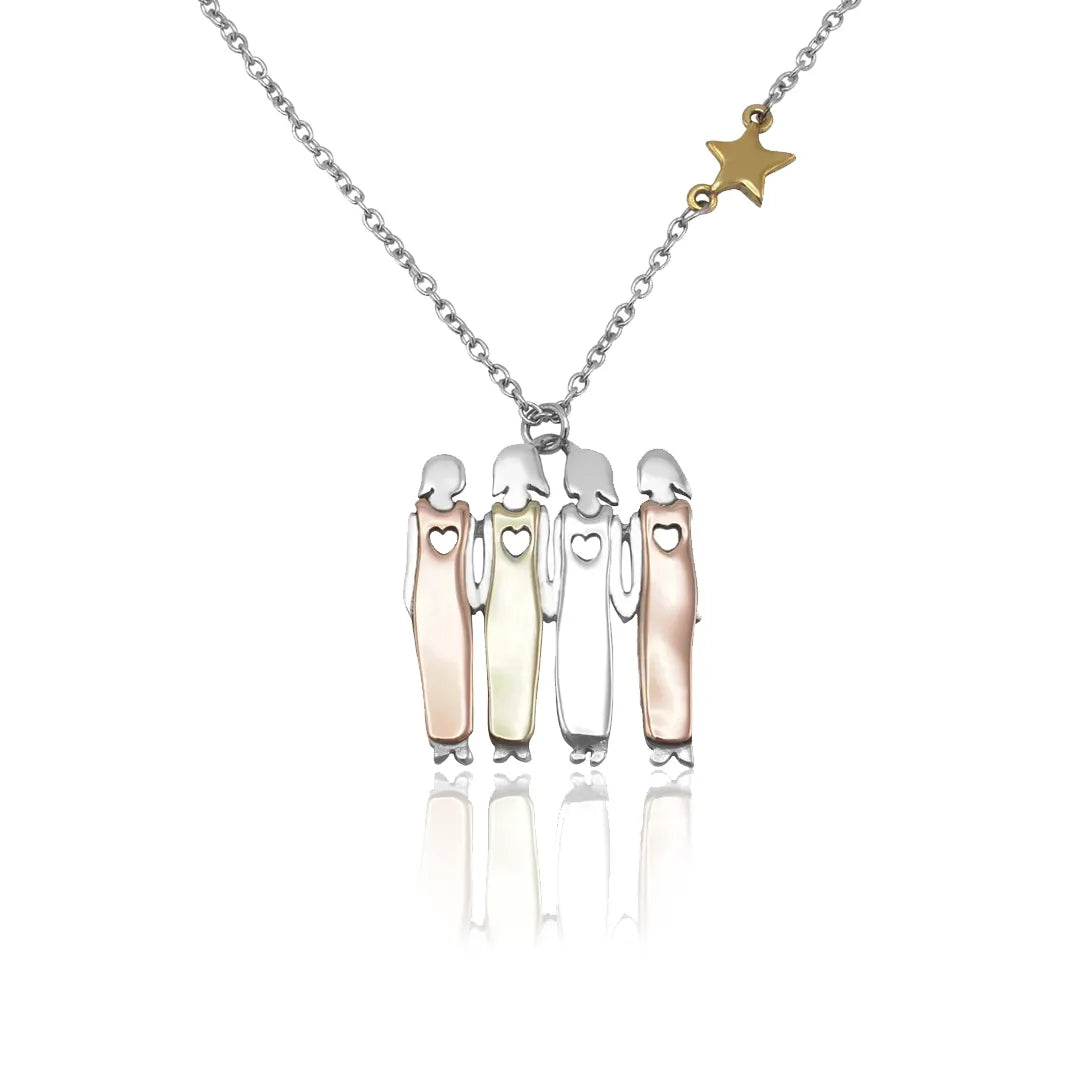 FOR SISTER - A SISTER IS GOD'S WAY OF MAKING SURE WE NEVER WALK ALONE SISTERS AND STAR PENDANT NECKLACE