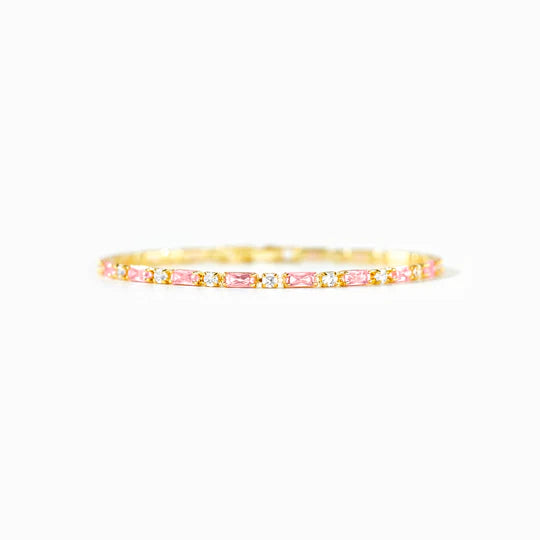BEST FRIENDS PINK AND WHITE TENNIS BRACELET