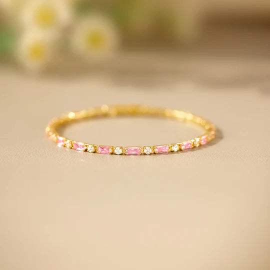 BEST FRIENDS PINK AND WHITE TENNIS BRACELET