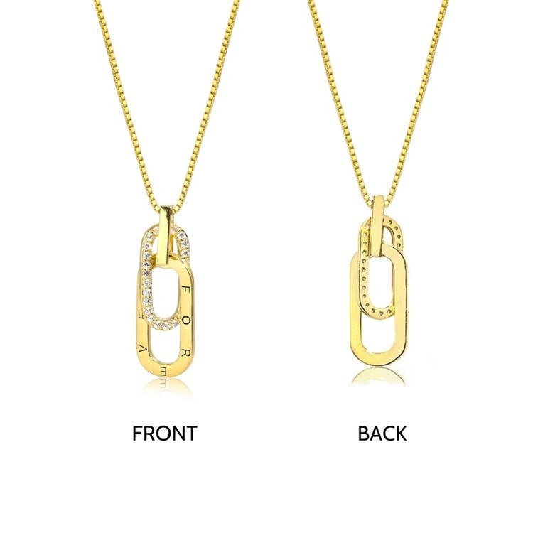 S925 MOTHER & DAUGHTER LINKED TOGETHER BY LOVE CIRCLE NECKLACE