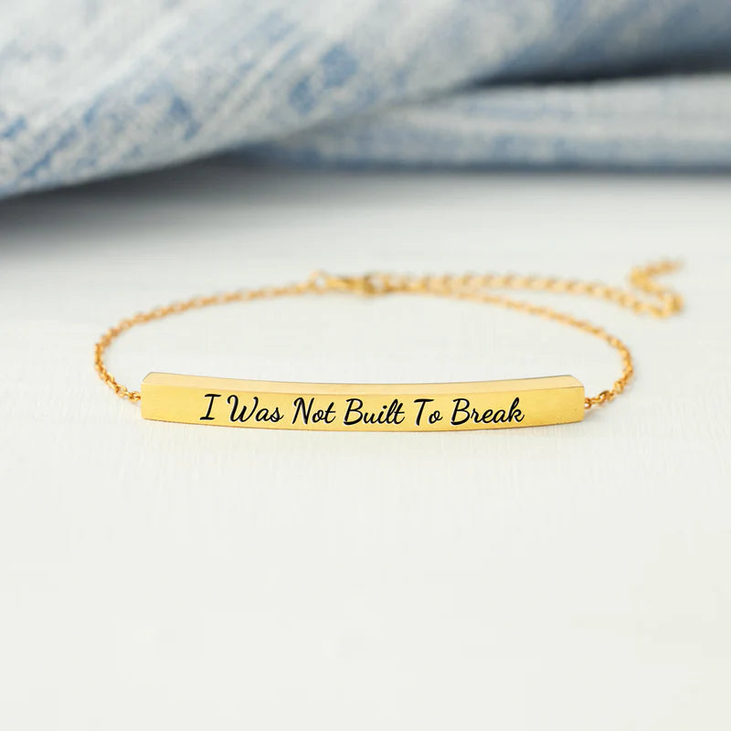 I Was Not Built To Break Dainty Chain Tube Bracelet