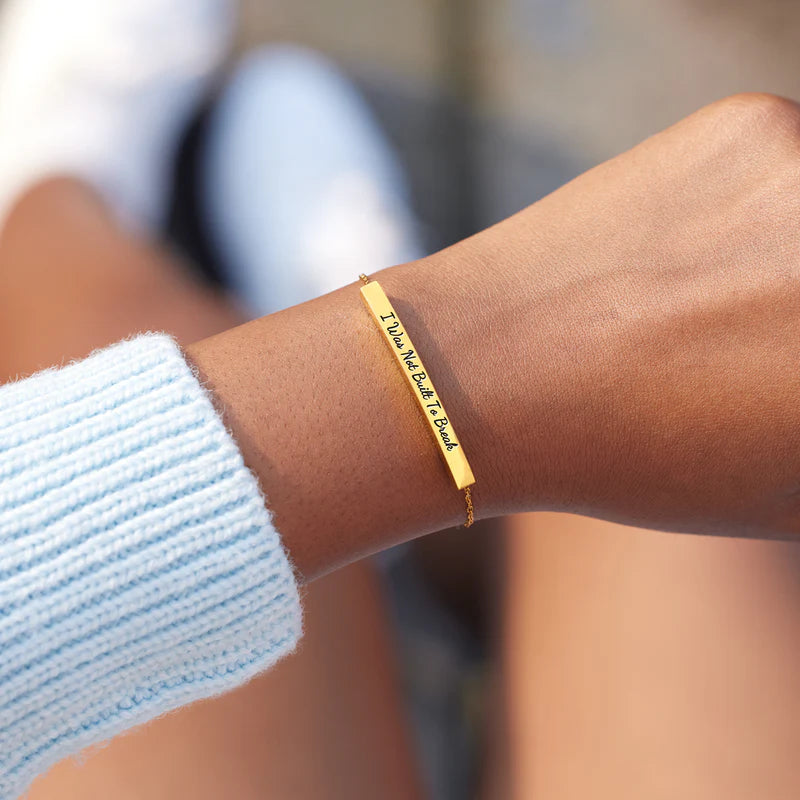I Was Not Built To Break Dainty Chain Tube Bracelet