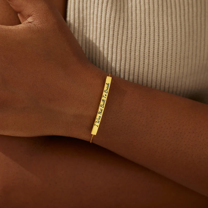 I Was Not Built To Break Dainty Chain Tube Bracelet