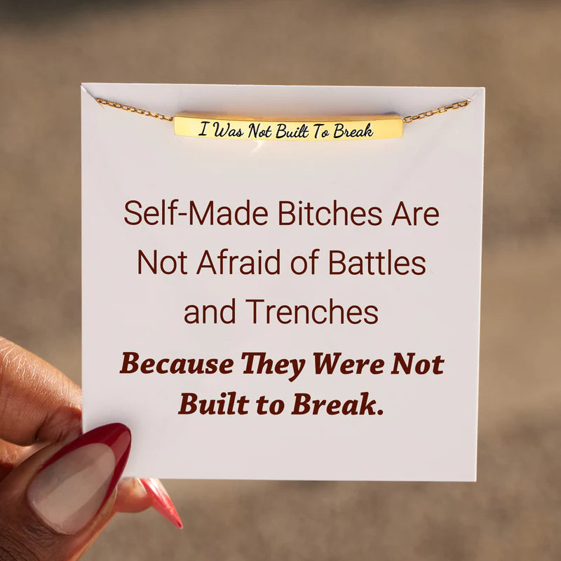 I Was Not Built To Break Dainty Chain Tube Bracelet