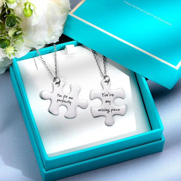 His and Hers Puzzle Piece Keychain Set