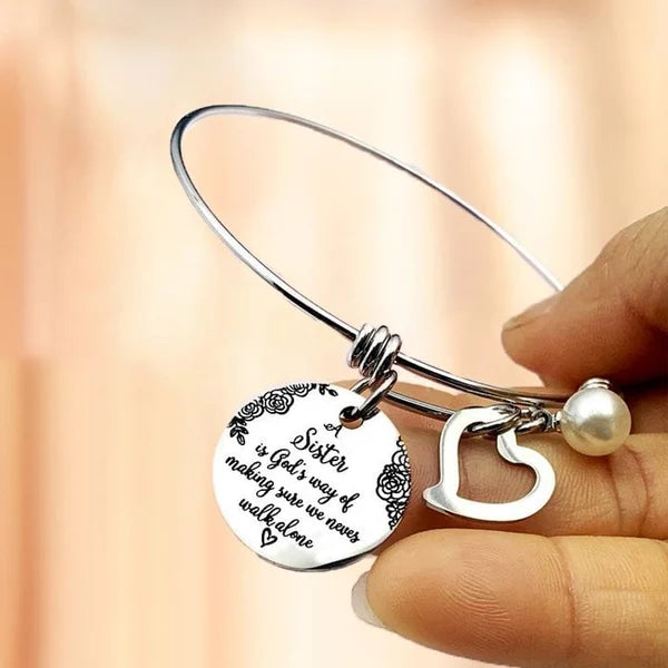Last Day Promotion 49% OFFšA Sister Is God's Way Of Making Sure We Never Walk Alone Bangle