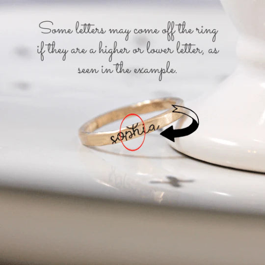Personalized Name Ring 4 in 1 Birthstone Anniversary Gift
