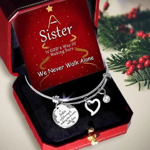 Last Day Promotion 49% OFFšA Sister Is God's Way Of Making Sure We Never Walk Alone Bangle