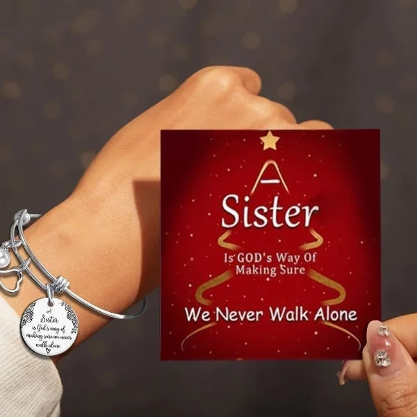Last Day Promotion 49% OFFšA Sister Is God's Way Of Making Sure We Never Walk Alone Bangle