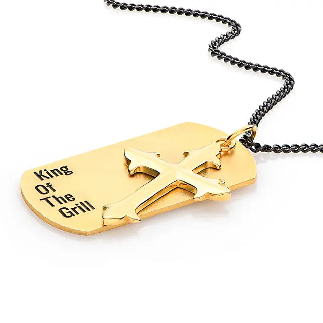 Personalized Cross Dog Tag Necklace for Men