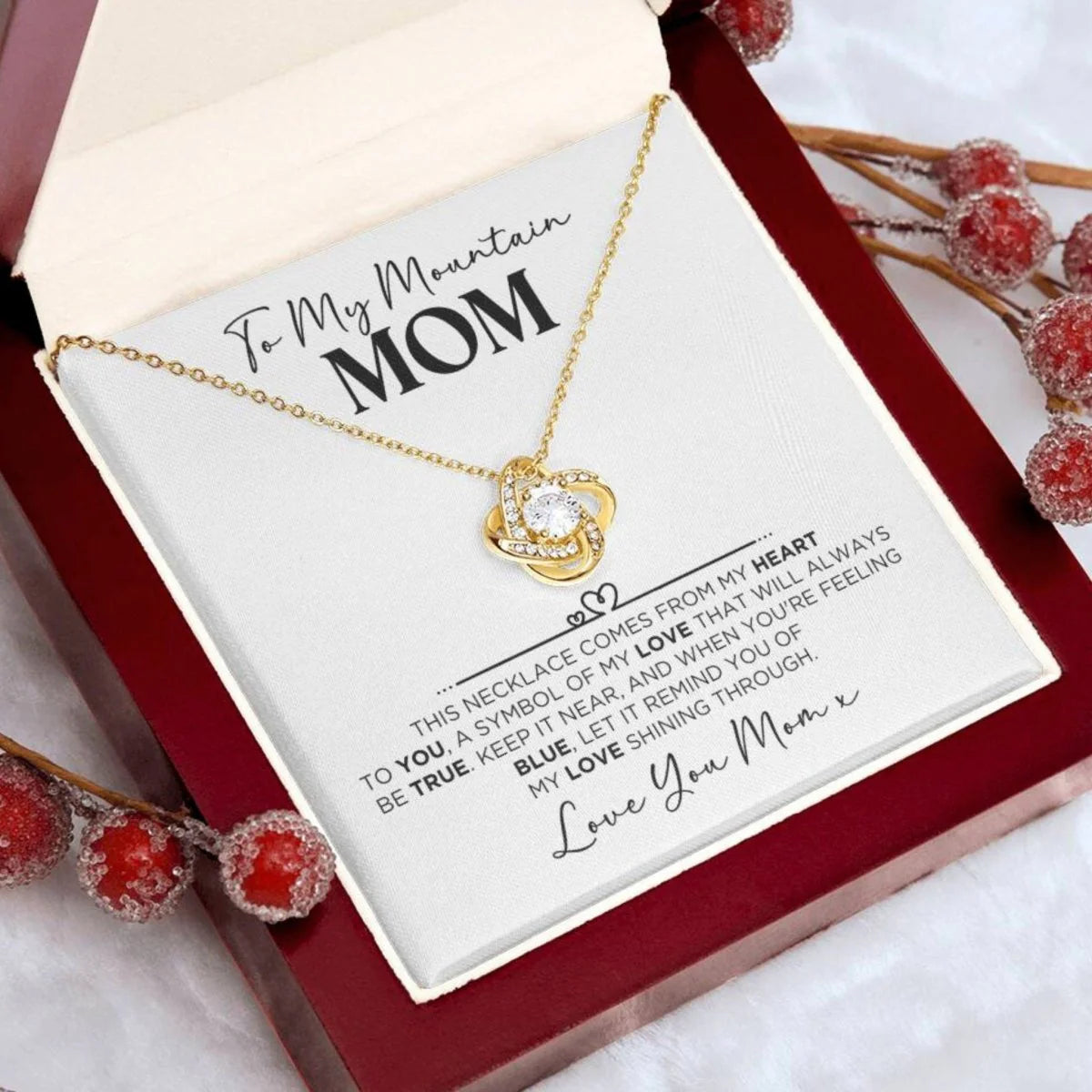 To My Mountain Mom Necklace Gift