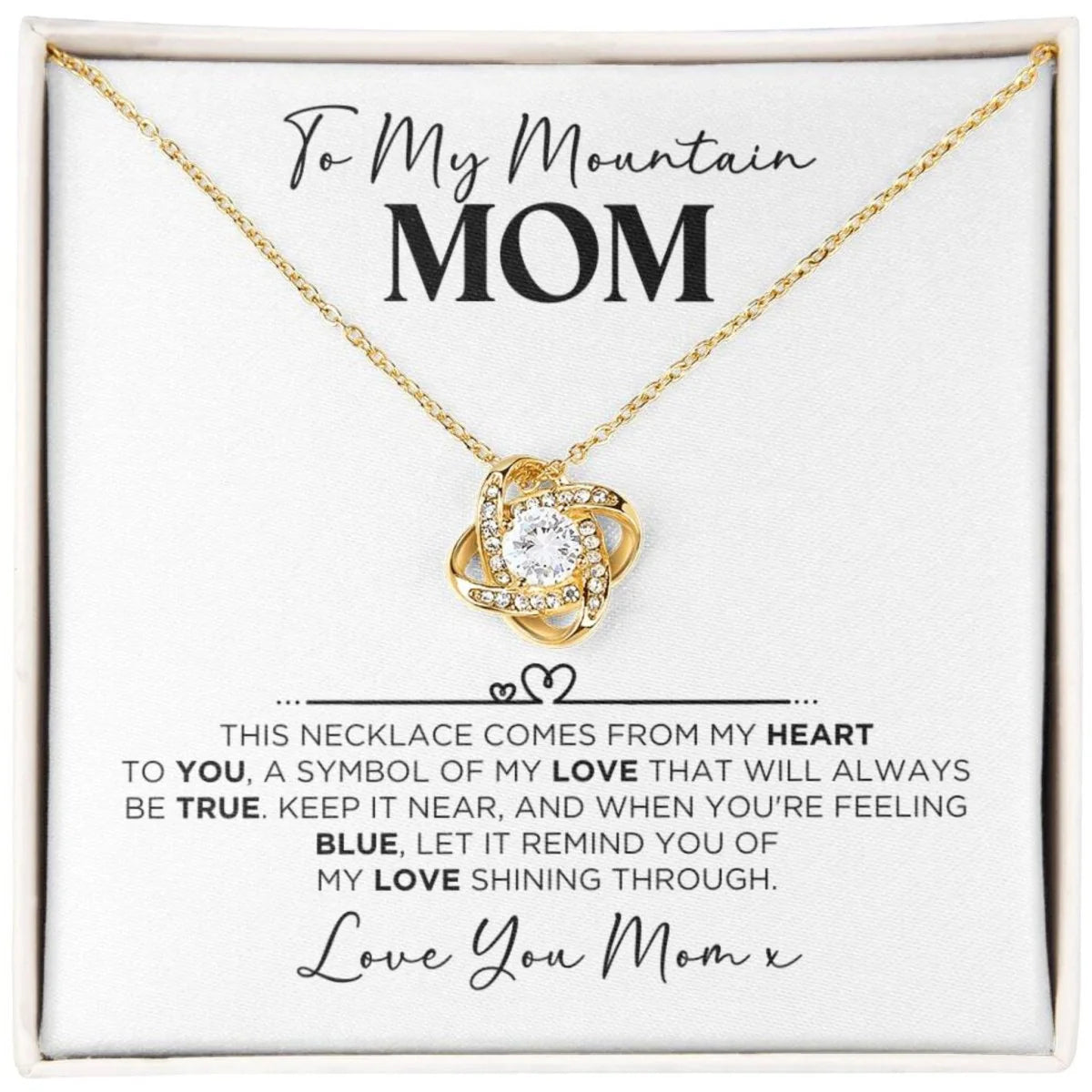 To My Mountain Mom Necklace Gift