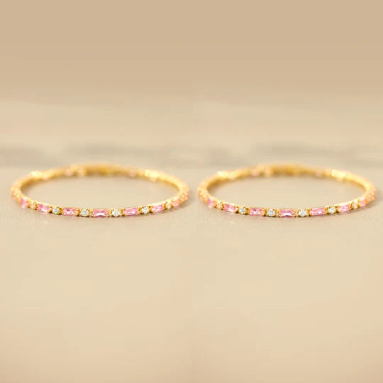 BEST FRIENDS PINK AND WHITE TENNIS BRACELET