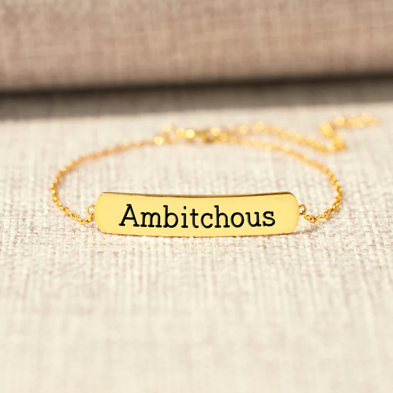 Ambitchous Motivational Dainty Chain Bar Bracelet