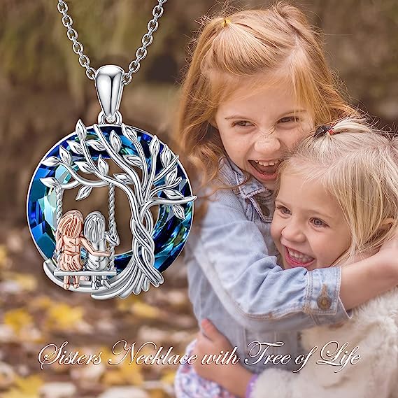 Last Day 49% OFF--š925 Sterling Silver Tree of Life Sisters Necklace