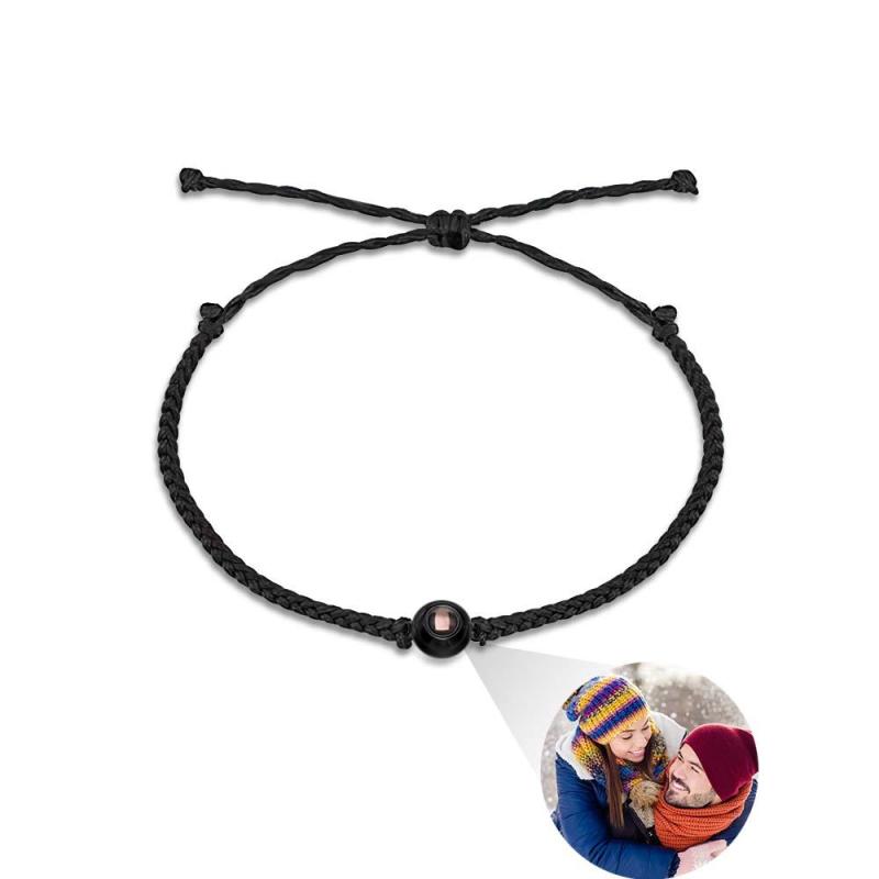 Custom Photo Projection Bracelet Simple Woven Couple Gifts