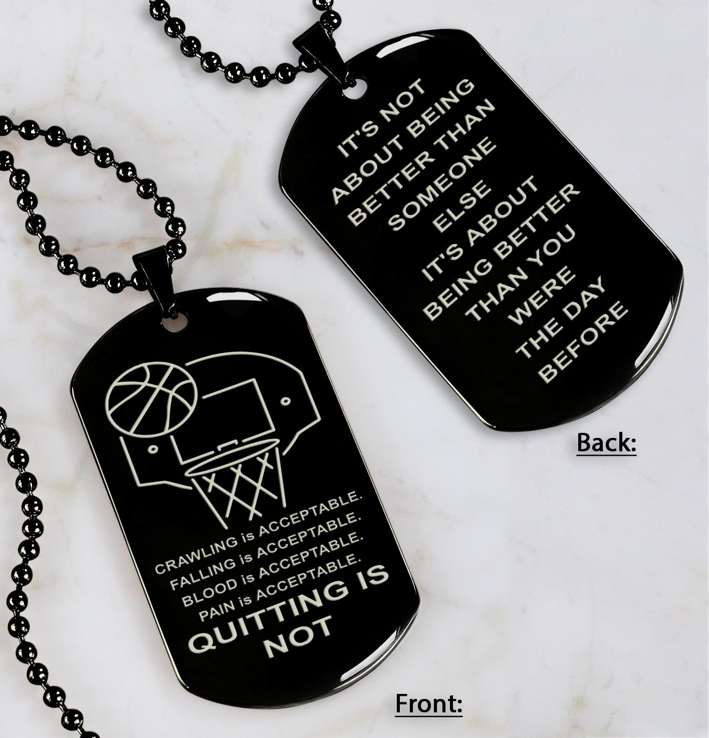 Spartan bracelet double sided dog tag