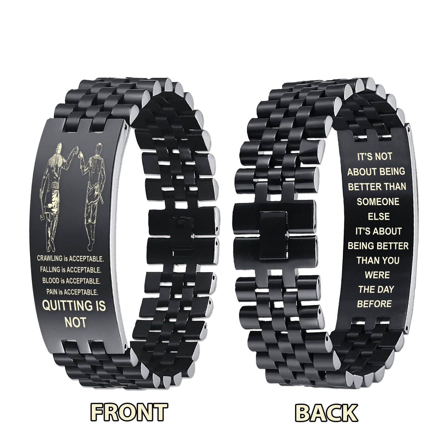 Spartan bracelet double sided dog tag