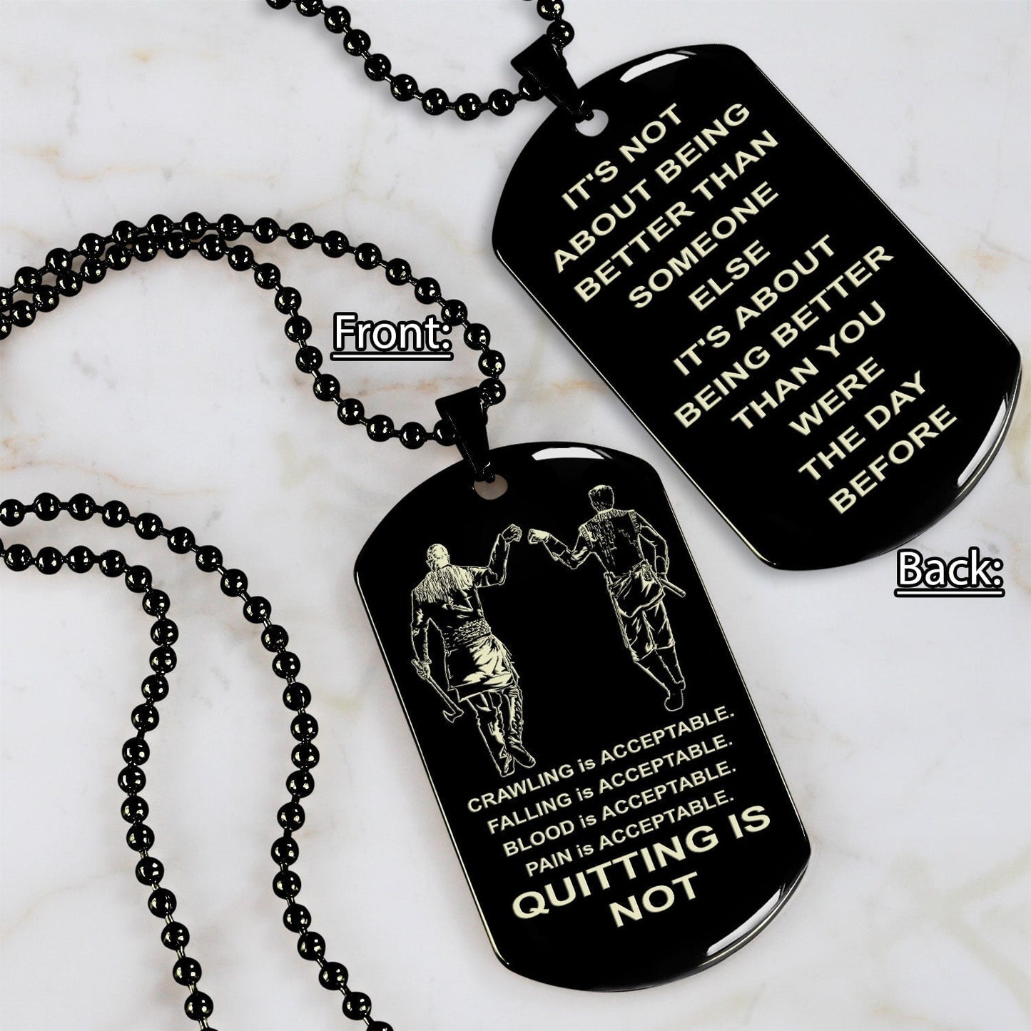 Spartan bracelet double sided dog tag