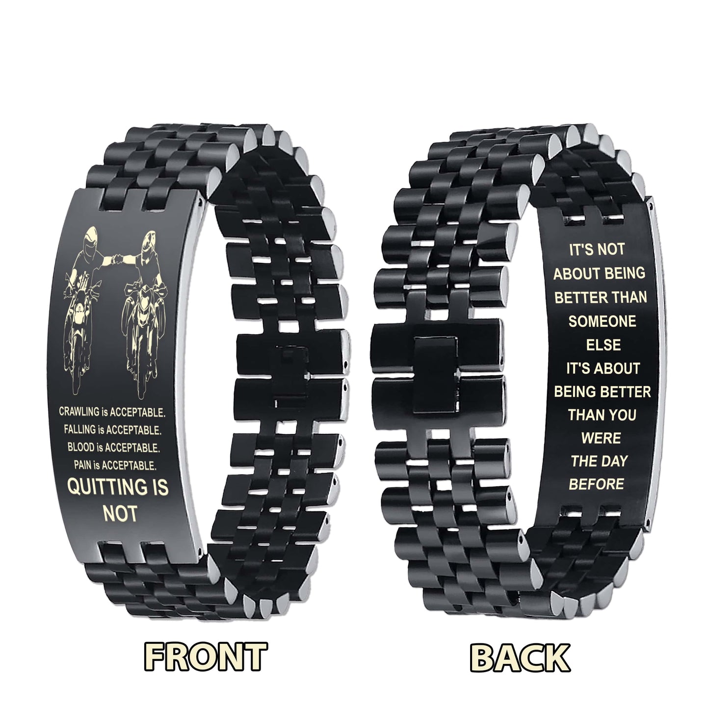 Spartan bracelet double sided dog tag