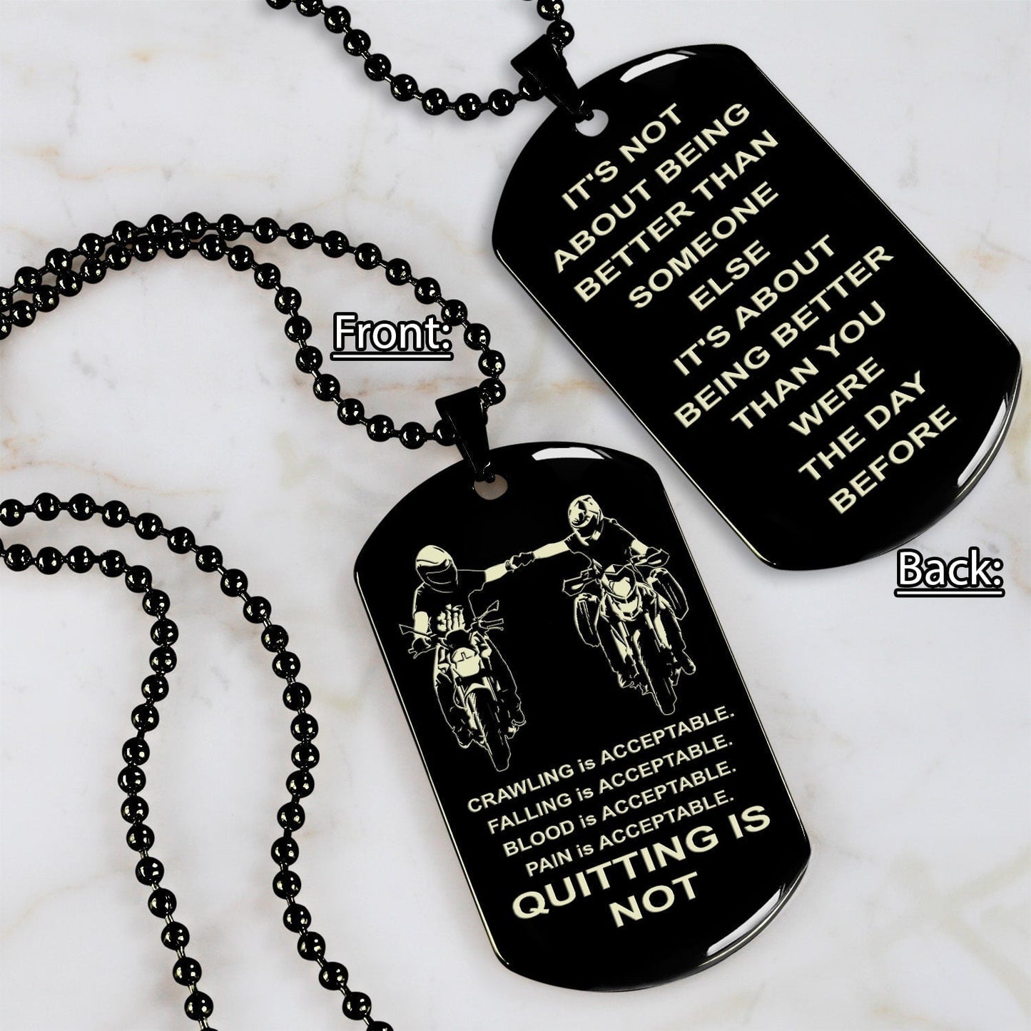 Spartan bracelet double sided dog tag