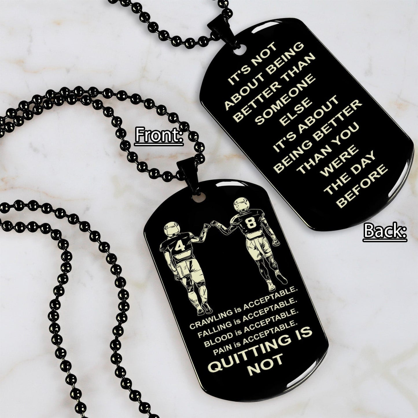 Spartan bracelet double sided dog tag