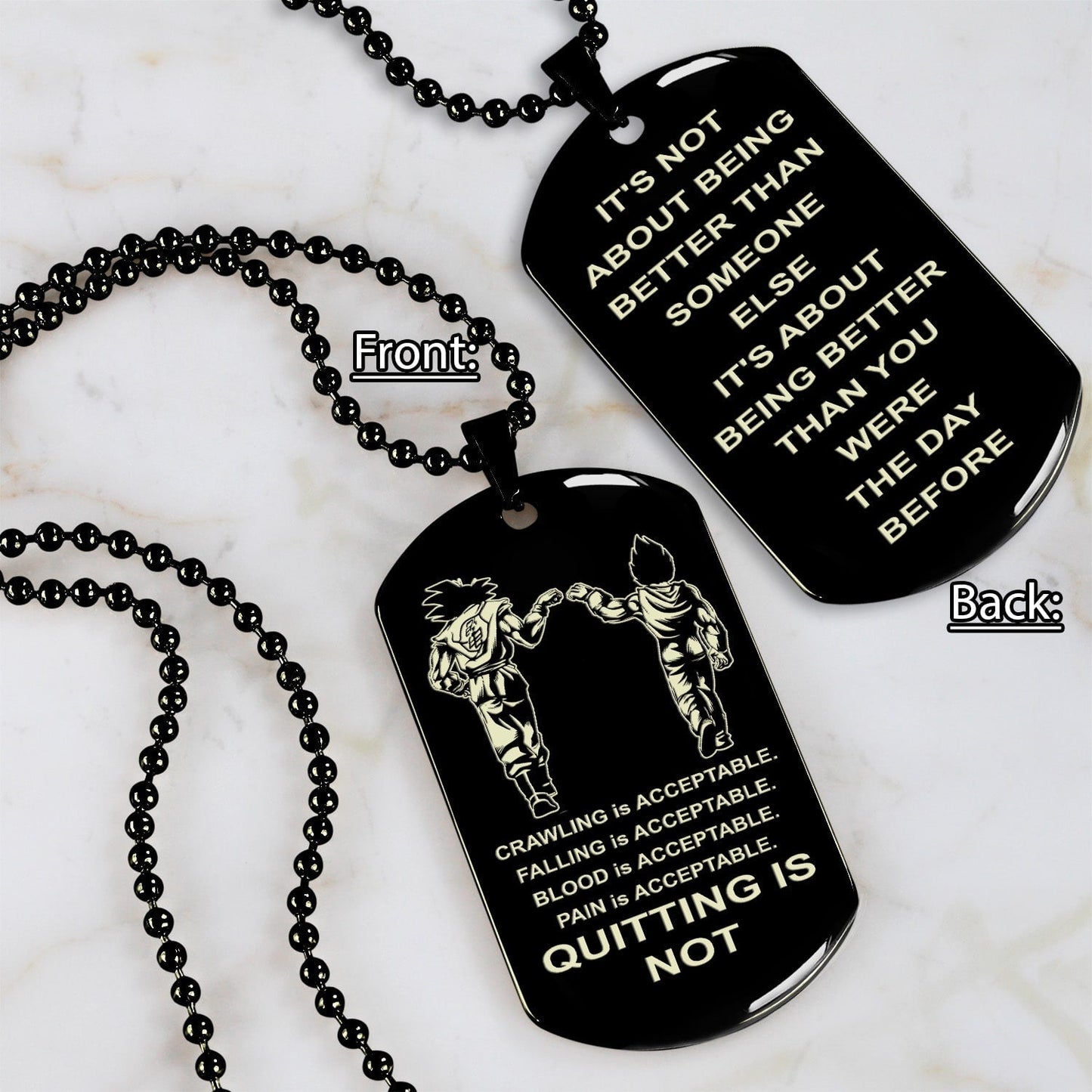 Spartan bracelet double sided dog tag