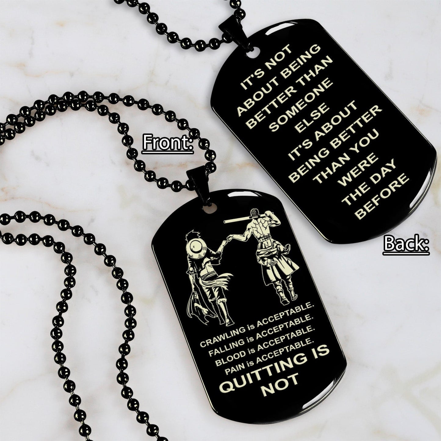 Spartan bracelet double sided dog tag