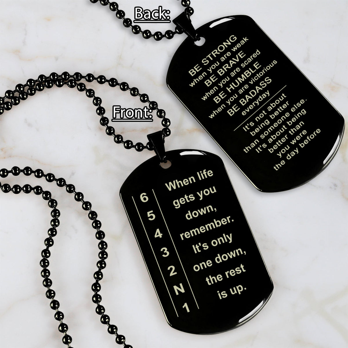 Spartan bracelet double sided dog tag