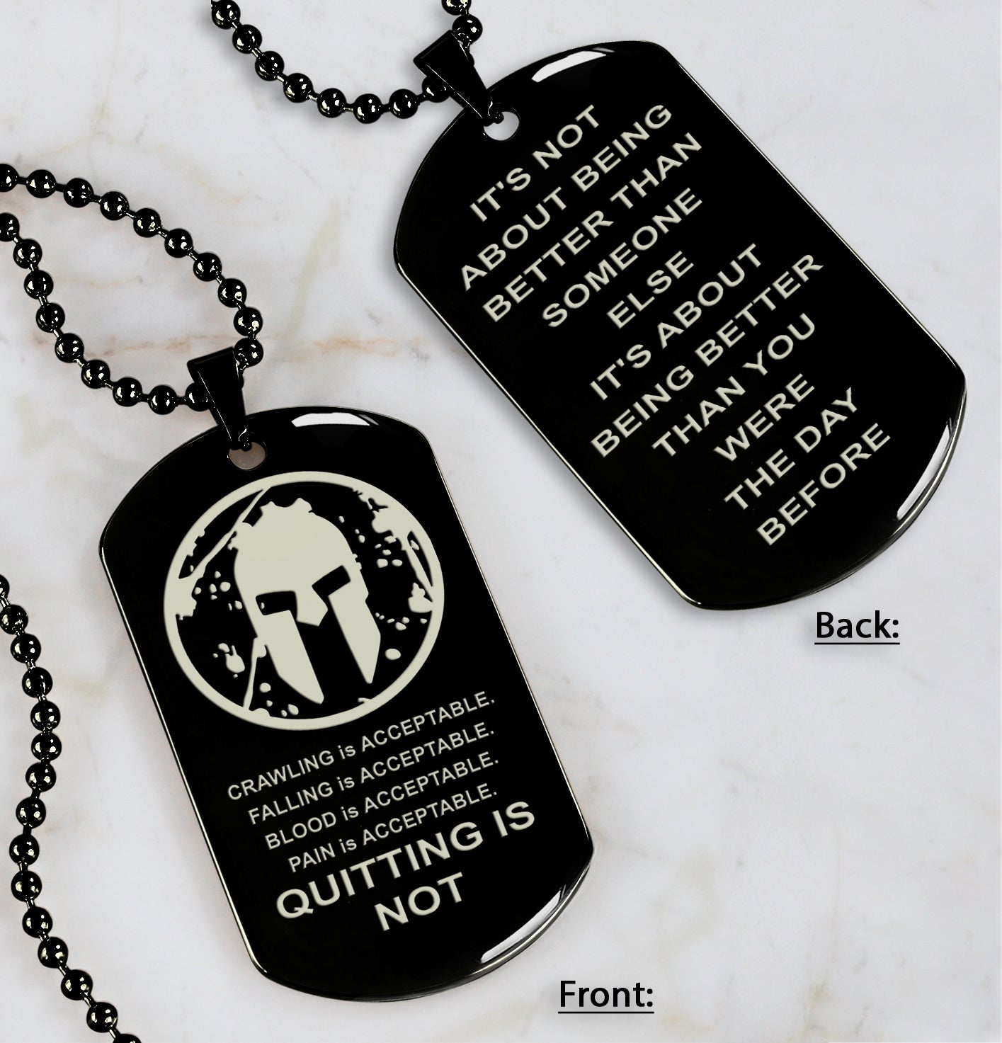 Spartan bracelet double sided dog tag