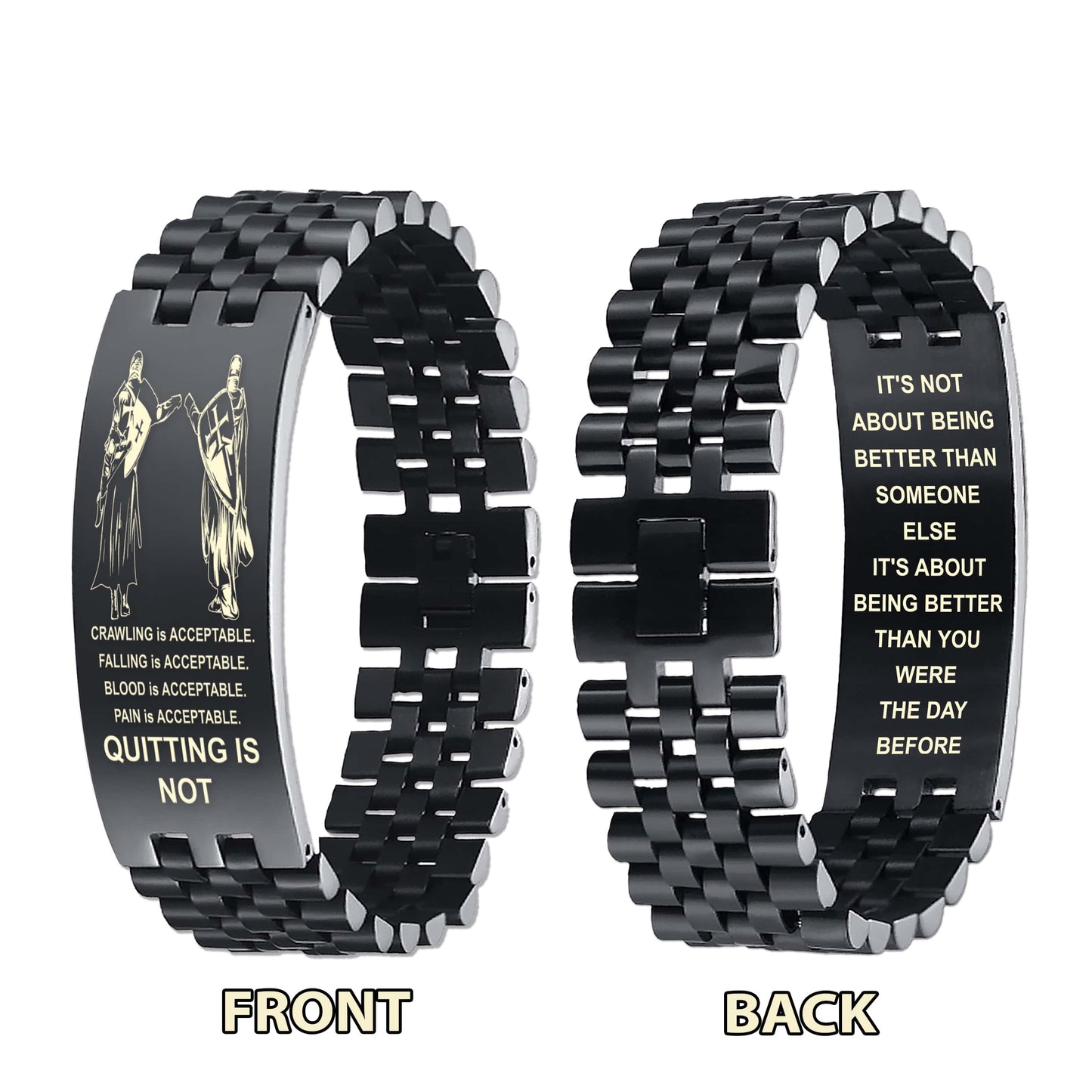 Spartan bracelet double sided dog tag