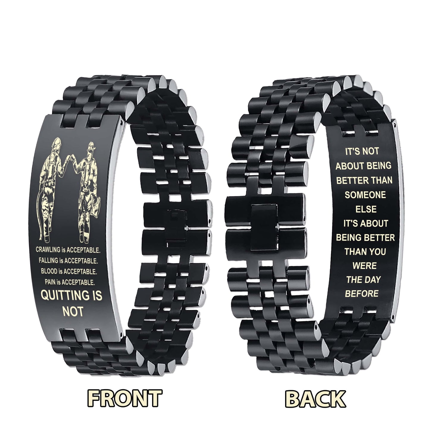 Spartan bracelet double sided dog tag