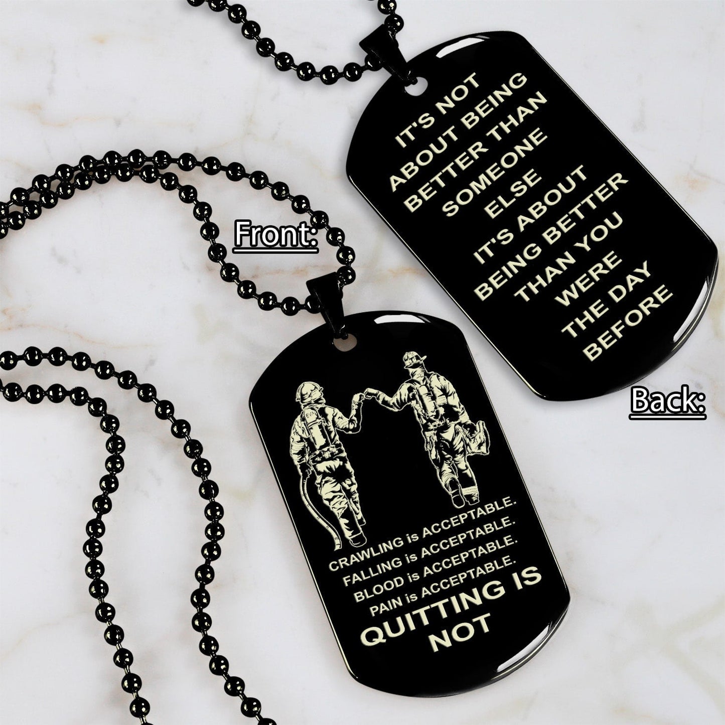 Spartan bracelet double sided dog tag