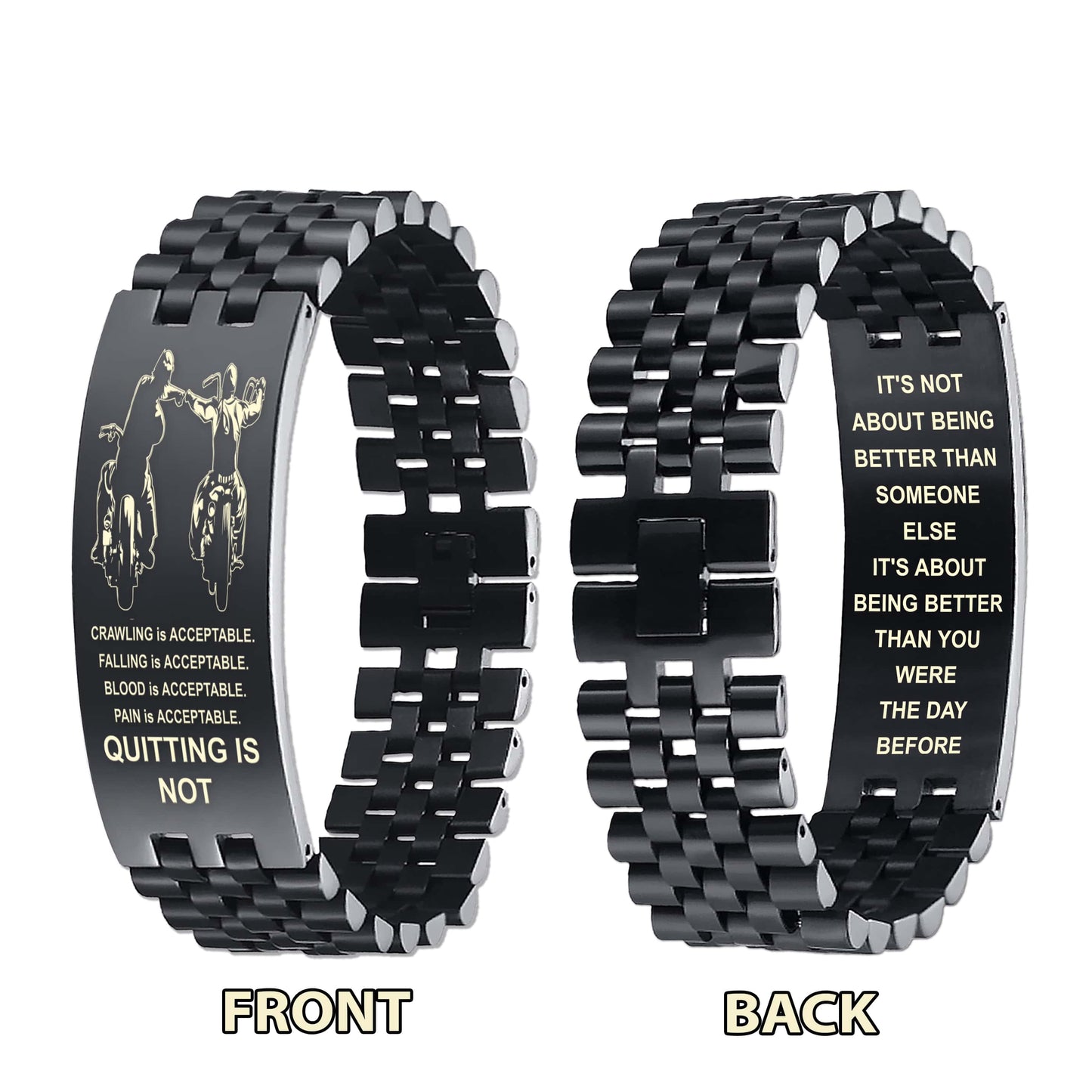 Spartan bracelet double sided dog tag