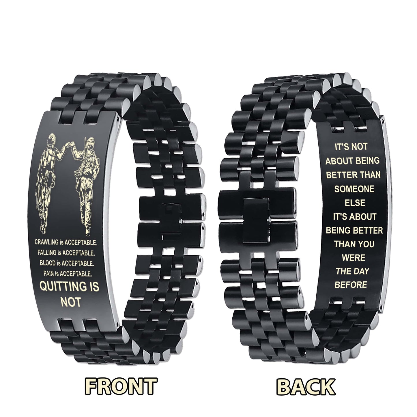 Spartan bracelet double sided dog tag