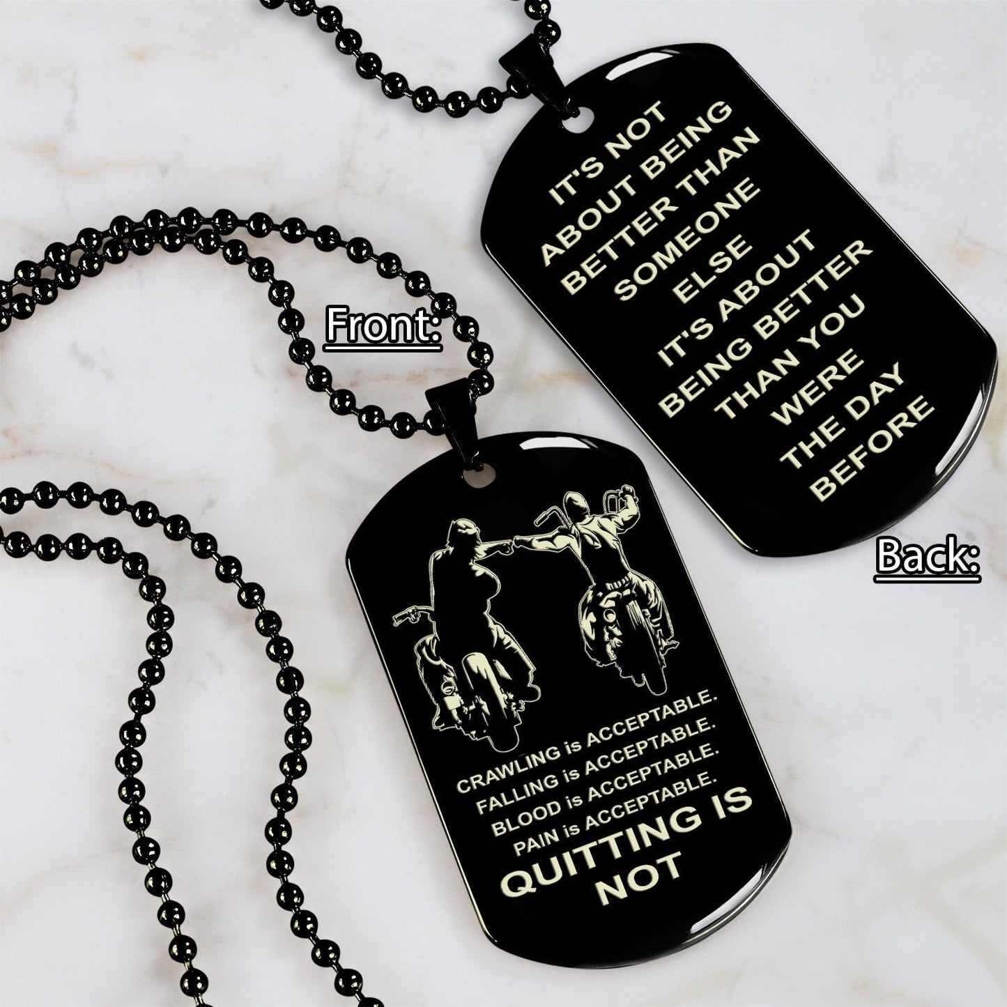 Spartan bracelet double sided dog tag