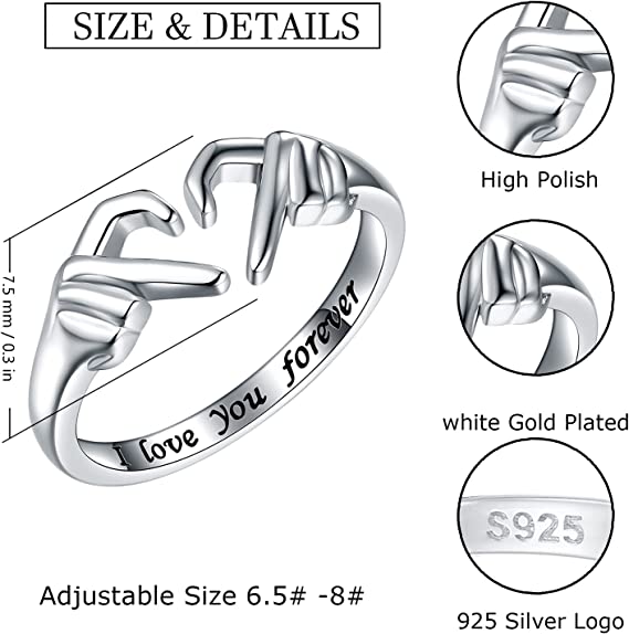 925 Sterling Silver Heart Clada Ring Women's 50% Off