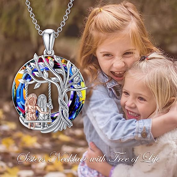 Last Day 49% OFF--š925 Sterling Silver Tree of Life Sisters Necklace