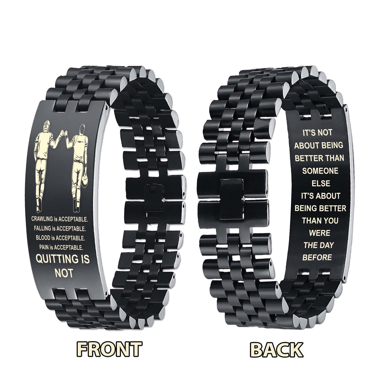 Spartan bracelet double sided dog tag
