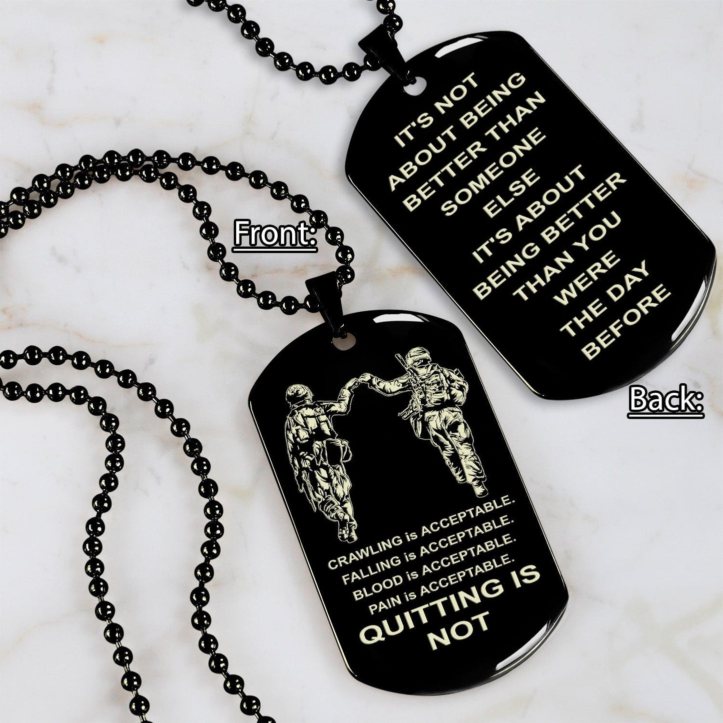 Spartan bracelet double sided dog tag