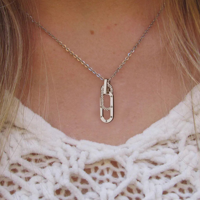 S925 MOTHER & DAUGHTER LINKED TOGETHER BY LOVE CIRCLE NECKLACE
