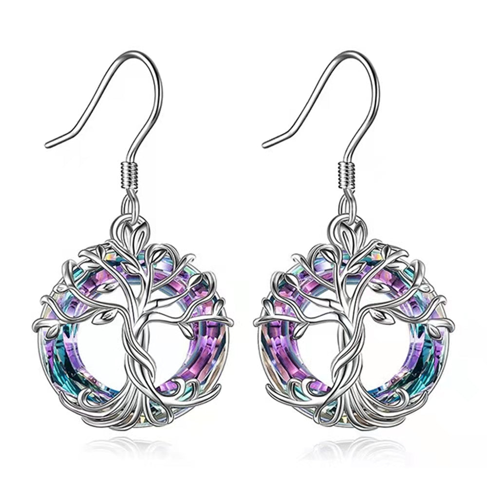 FOR MOM - S925 MOTHER IS THE FAMILY ROOT TREE CRYSTAL NECKLACE