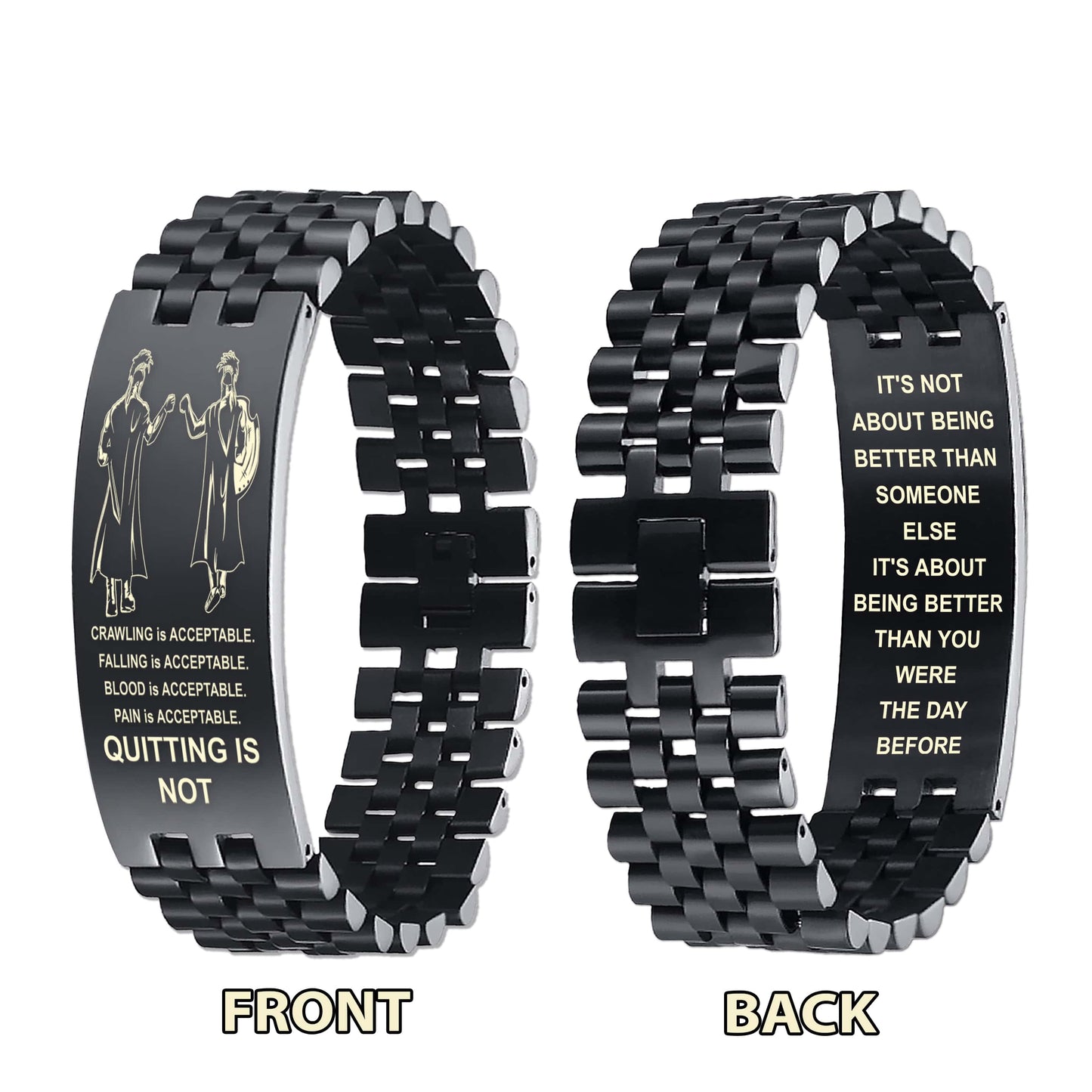 Spartan bracelet double sided dog tag