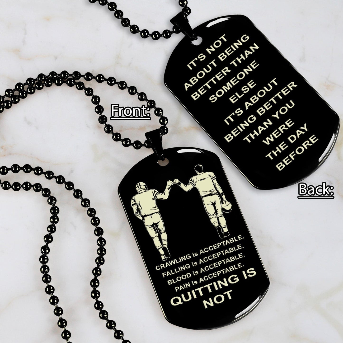 Spartan bracelet double sided dog tag