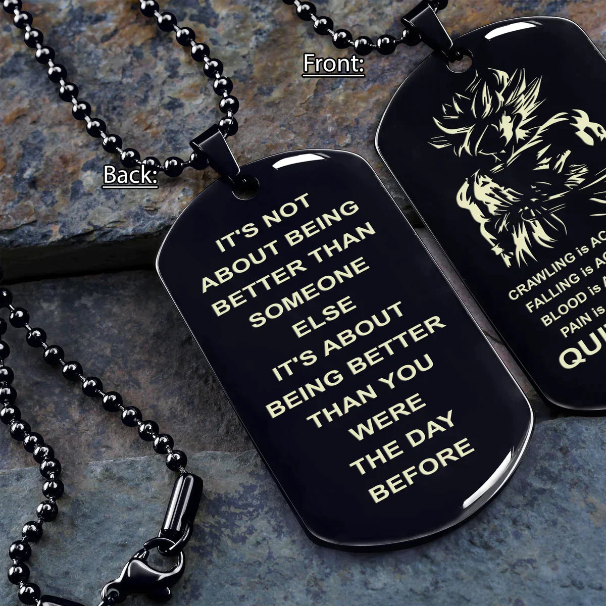 Spartan bracelet double sided dog tag