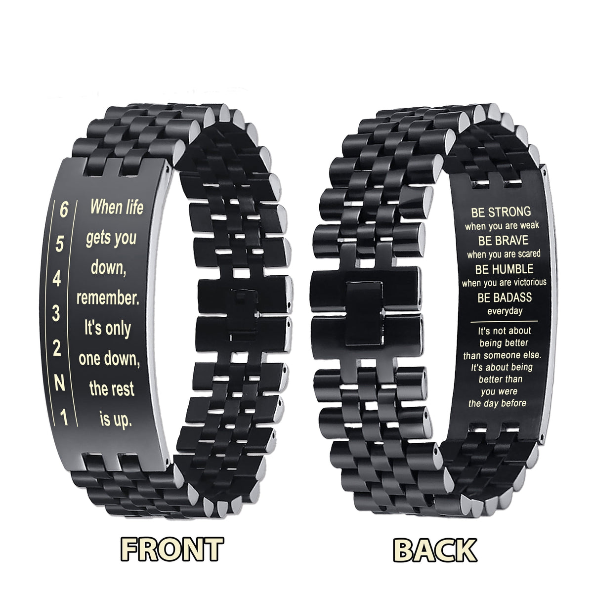 Spartan bracelet double sided dog tag